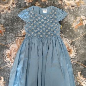 Luli and Me Smocked Blue Dress